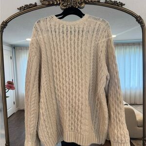 Brandy Melville Cream Cable Knit Sweater